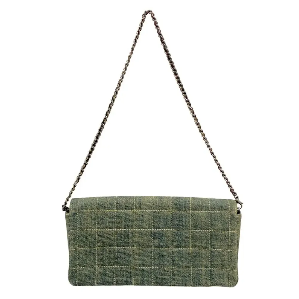 Chanel Chocolate Bar Shoulder Bag Navy Black